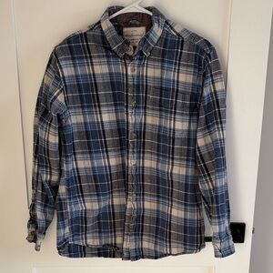 Original Weatherproof Vintage Navy and Cream Plaid Men's Flannel